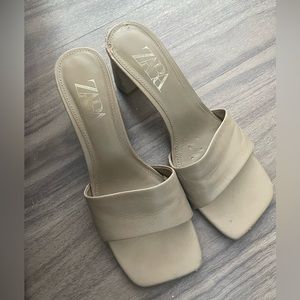 Zara nude block heels